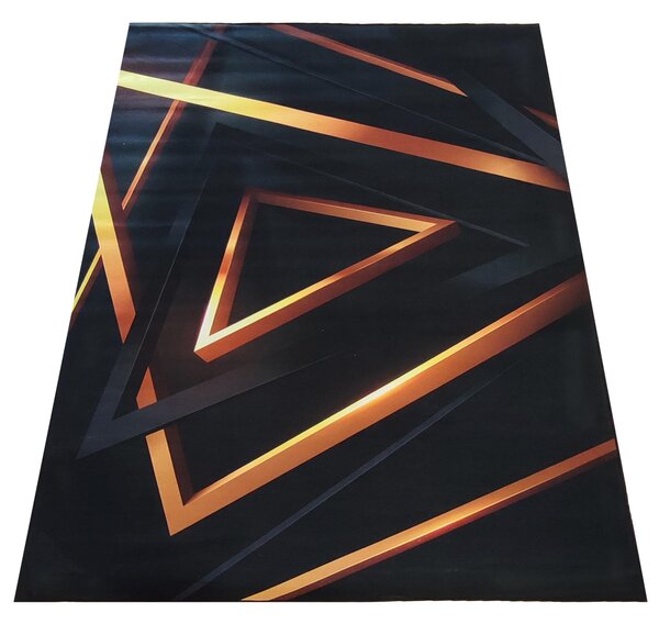 DY Čierno-zlatý koberec s geometrickým vzorom Black N 03 Rozmer: 60x100 cm