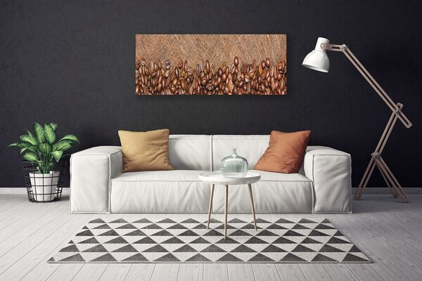 Obraz na plátne Káva zrnká kuchyňa 125x50 cm