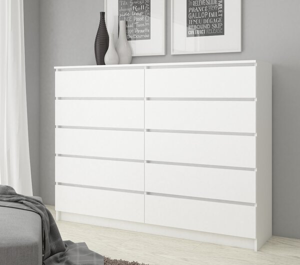Ak furniture Komoda Rollo K 160 cm biela matná