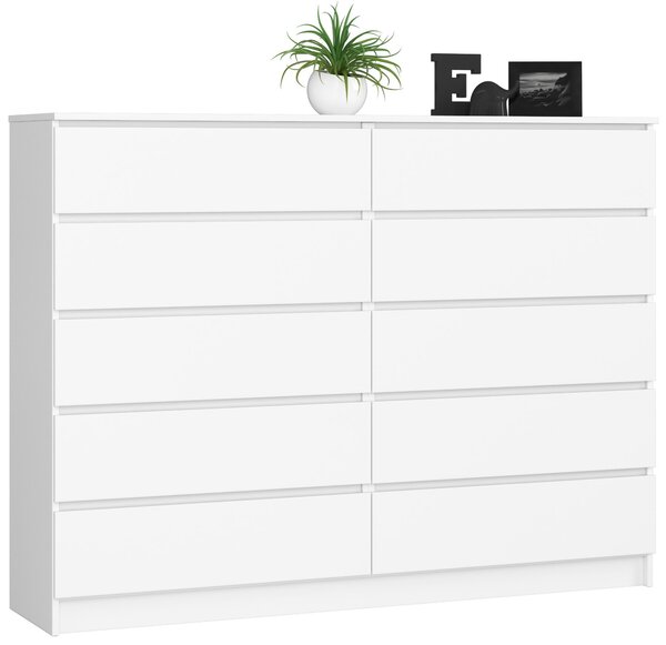 Ak furniture Komoda Rollo K 160 cm biela matná