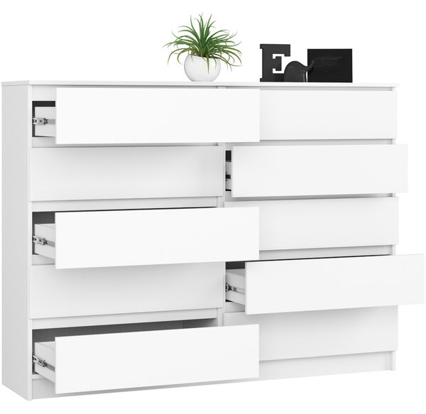 Ak furniture Komoda Rollo K 160 cm biela matná