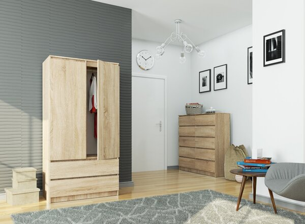 Ak furniture Šatníková skriňa Star 90 cm dub sonoma