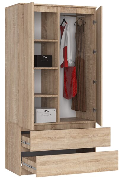Ak furniture Šatníková skriňa Star 90 cm dub sonoma
