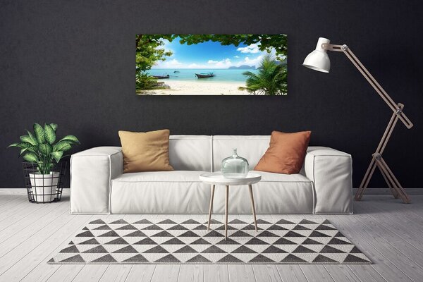 Obraz na plátne More loďka krajina 125x50 cm
