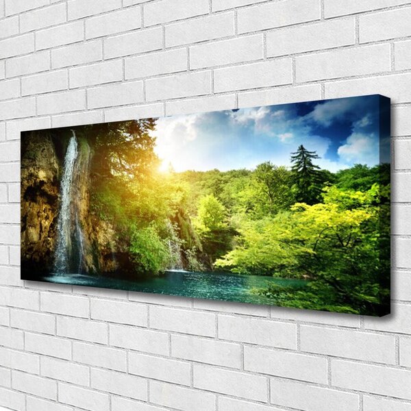 Obraz na plátne Vodopád stromy príroda 125x50 cm