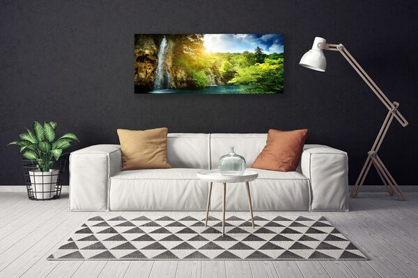 Obraz na plátne Vodopád stromy príroda 125x50 cm
