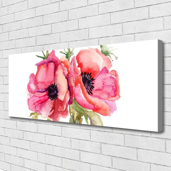 Obraz na plátne Kvety akvarely 125x50 cm