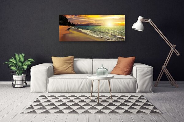 Obraz na plátne Slnko pláž more krajina 125x50 cm