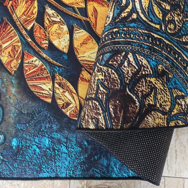 DY Modrý koberec s orientálnym vzorom Horeca-New 125 Rozmer: 60x100 cm