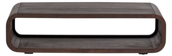 MUZZA Konferenčný stolík Nuki 120 x 32 cm Tmavohnedý