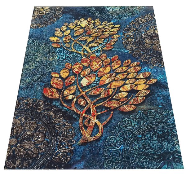 DY Modrý koberec s orientálnym vzorom Horeca-New 125 Rozmer: 60x100 cm