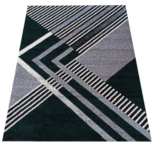 DY Sivo-zelený koberec s geometrickým vzorom Otto 03 Rozmer: 80x150 cm