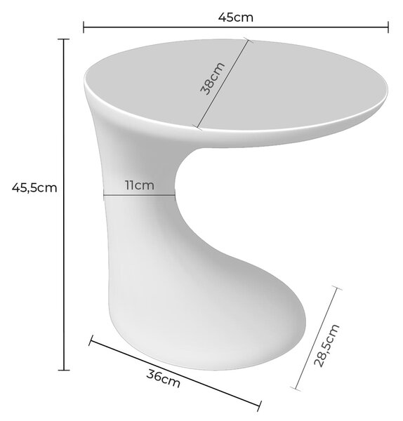 MUZZA Odkladací stolík Janny 45 x 38 cm béžový