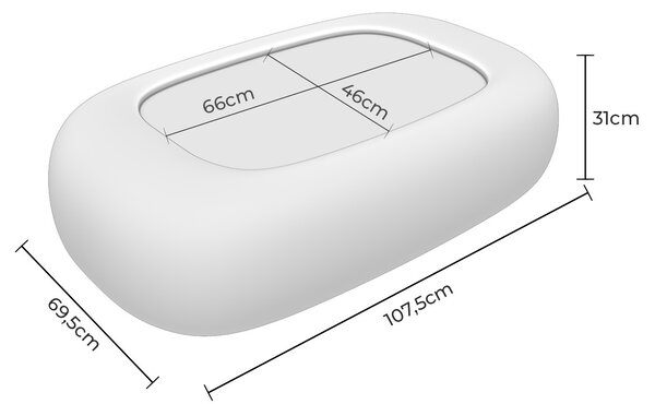 MUZZA Konferenčný stolík Etela 107,5 x 69,5 cm béžový