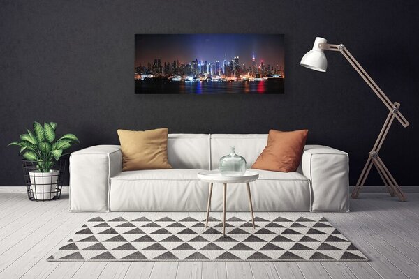 Obraz na plátne Mesto voda domy 125x50 cm