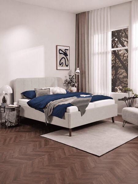 MUZZA Dvojlôžková postel Bergen s úložným priestorom 180 x 200 béžová