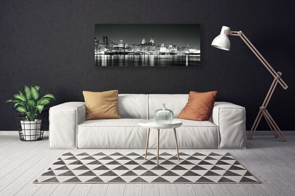 Obraz na plátne Mesto voda domy 125x50 cm