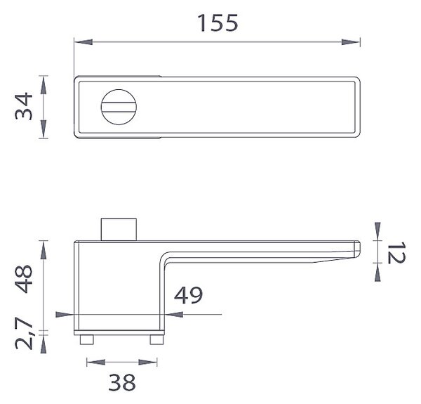 Dverové kovanie MP ASG - HEDERA - RT (BS/OLS - Čierna matná / mosadz brúsená) s uzamykaním na kľučke, klika/klika s uzamykáním levá, Bez spodnej rozety, MP BS/OLS