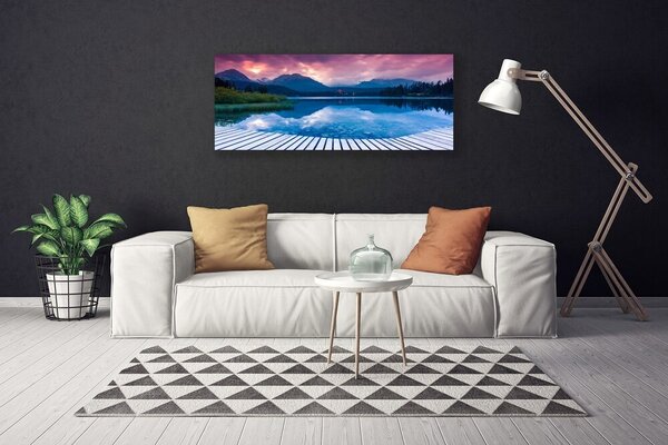 Obraz na plátne Hora jazero príroda 125x50 cm