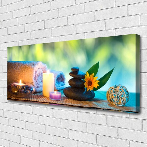 Obraz na plátne Sviečky uterák umenie 125x50 cm