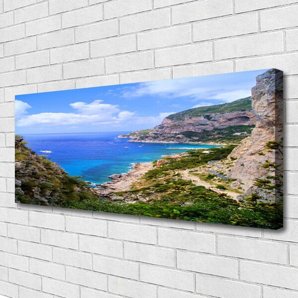 Obraz na plátne More pláž hory príroda 125x50 cm
