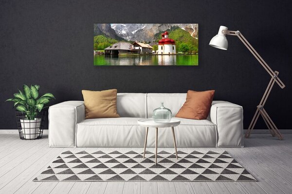 Obraz na plátne Hora strom dom krajina 125x50 cm