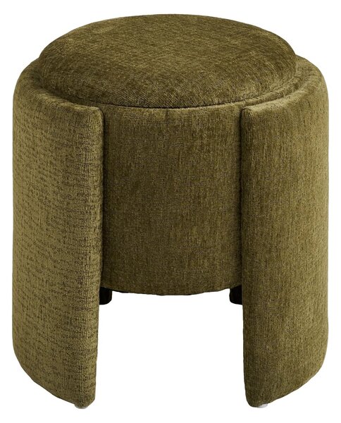 MUZZA Puf MONTES s úložným priestorom Ø 42 cm chenille zelený