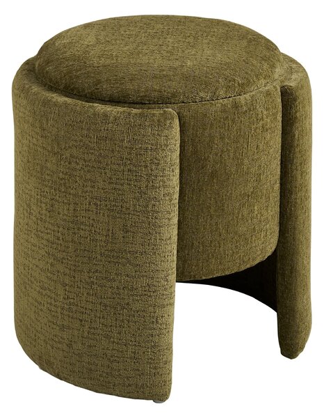 MUZZA Puf MONTES s úložným priestorom Ø 42 cm chenille zelený