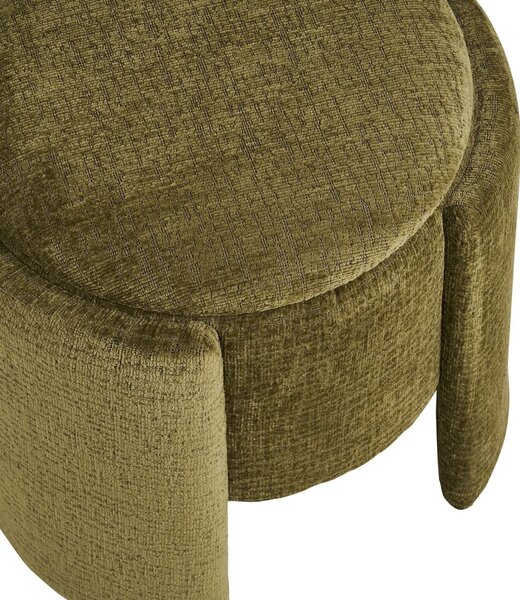 MUZZA Puf MONTES s úložným priestorom Ø 42 cm chenille zelený