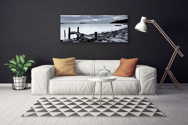 Obraz na plátne Pláž kamene krajina 125x50 cm