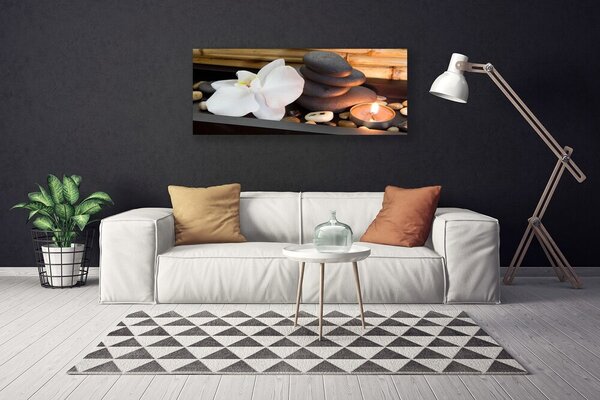 Obraz na plátne Kamene sviečky umenie 125x50 cm