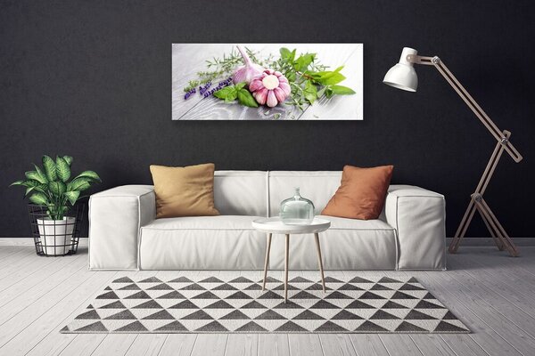 Obraz Canvas Cesnak byliny do kuchyne 125x50 cm