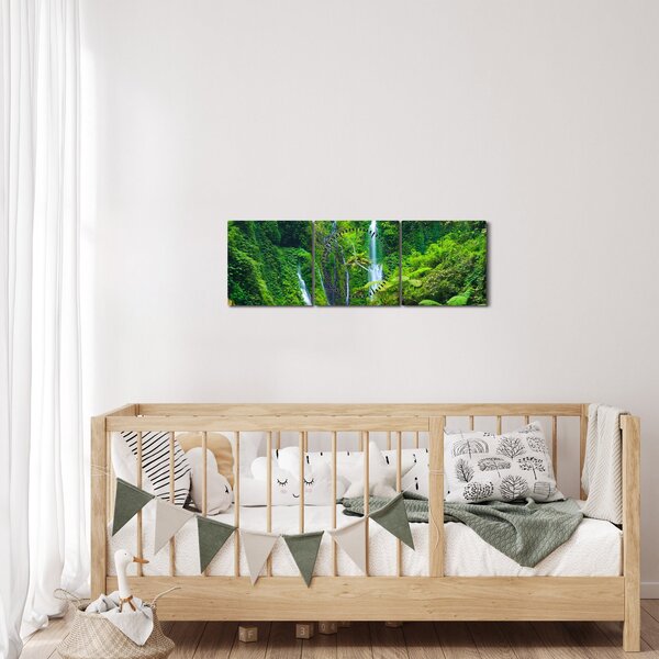 Obraz - Vodopády Madakaripura, východná Java, Indonézia (s hodinami) (90x30 cm)