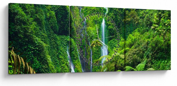 Obraz - Vodopády Madakaripura, východná Java, Indonézia (s hodinami) (90x30 cm)