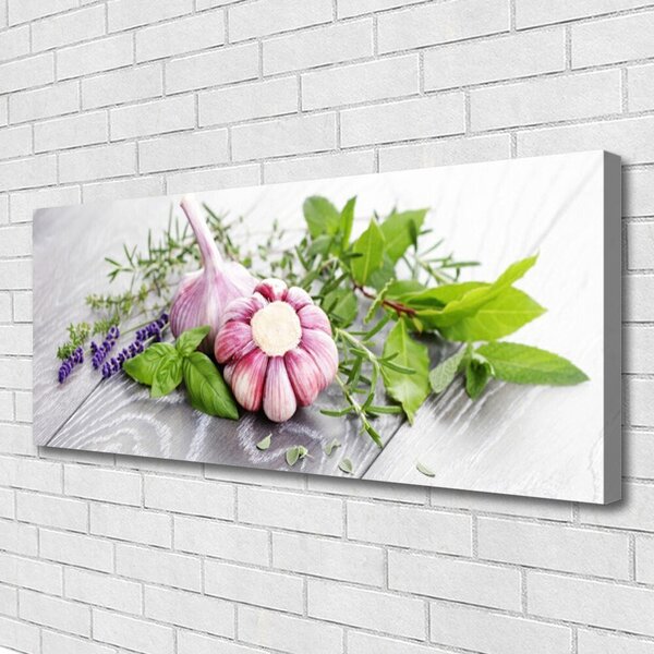 Obraz Canvas Cesnak byliny do kuchyne 125x50 cm