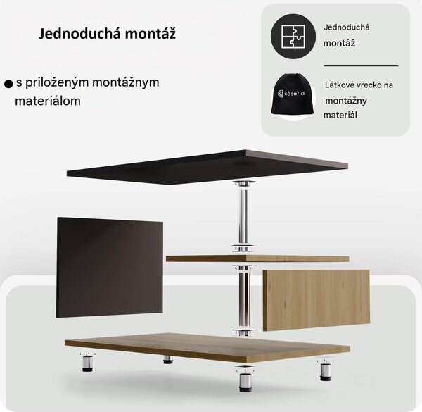 Konferenčný stolík Orlando 95x55x50 cm - drevo/sivá