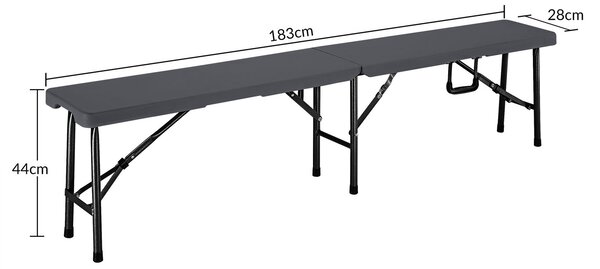 Pivný set 183 cm - antracit
