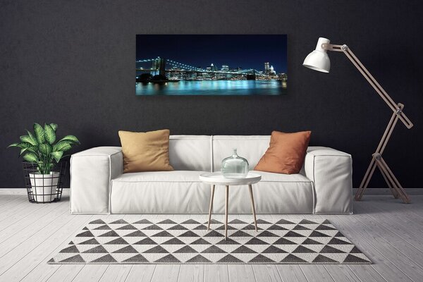 Obraz Canvas Most mesto architektúra noc 125x50 cm