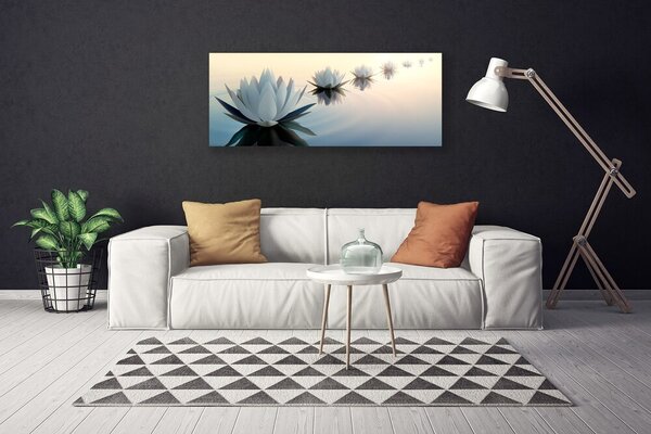 Obraz Canvas Vodné lilie biely lekno 125x50 cm
