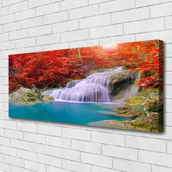 Obraz Canvas Jesenné vodopád les 125x50 cm