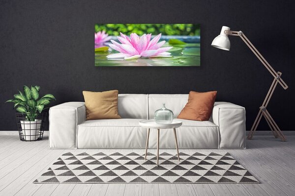 Obraz Canvas Vodné lilie rybník príroda 125x50 cm