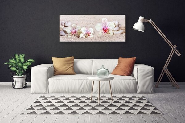 Obraz Canvas Orchidea kamene zen písek 125x50 cm