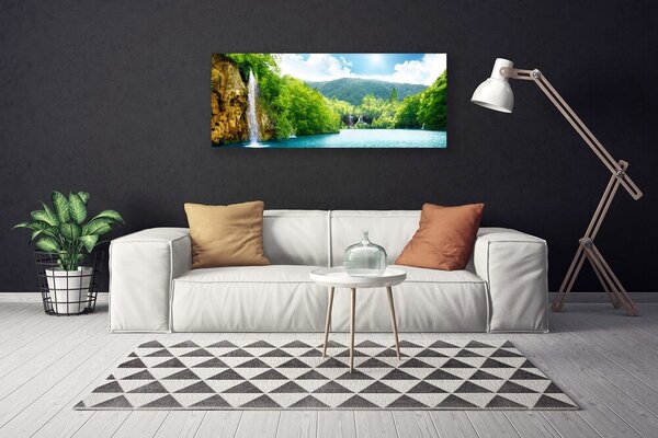 Obraz Canvas Hory les jazero príroda 125x50 cm