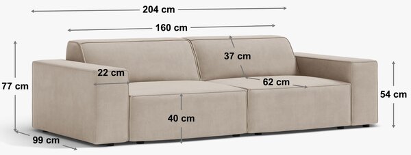 MUZZA Trojmiestna pohovka judy 204 cm zamat tmavozelená