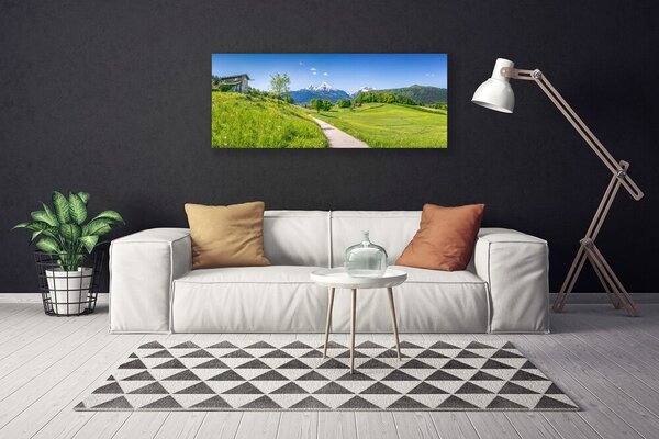 Obraz Canvas Hory lúka chodník údolí 125x50 cm