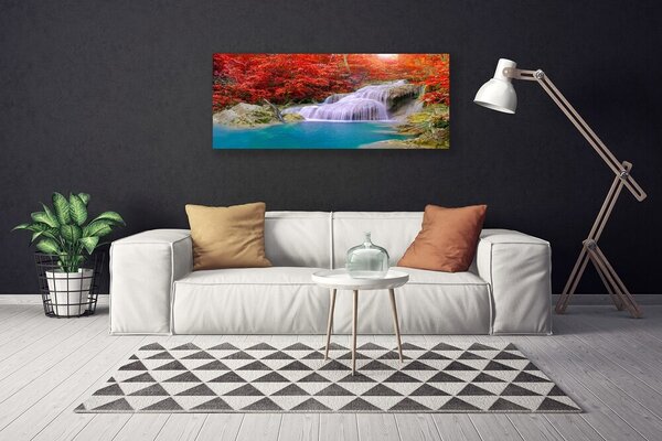 Obraz Canvas Jesenné vodopád les 125x50 cm