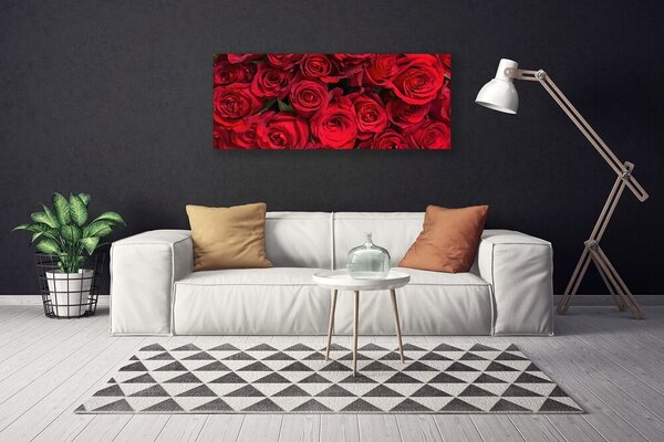Obraz Canvas Červené ruže kvety príroda 125x50 cm