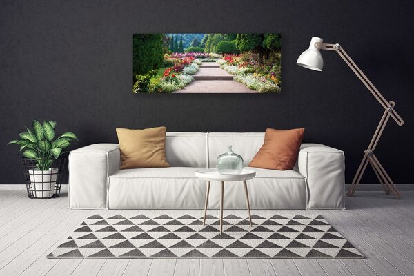 Obraz Canvas Park kvety schody záhrada 125x50 cm