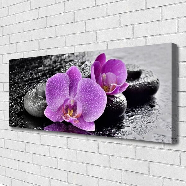 Obraz Canvas Orchidea kvety kamene zen 125x50 cm