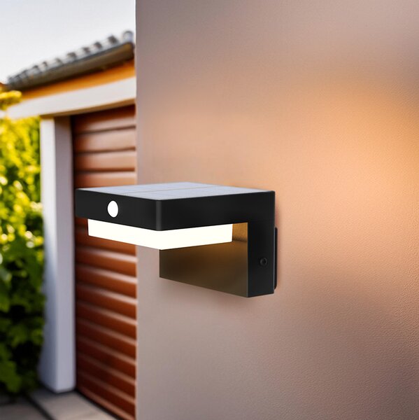 SOLIGHT LED solárne nástenné osvetlenie Palermo, 5W, 400lm, 3000K, USB C